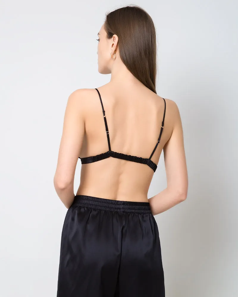 100% Silk Satin Soft Breathable Cap Wireless Bra