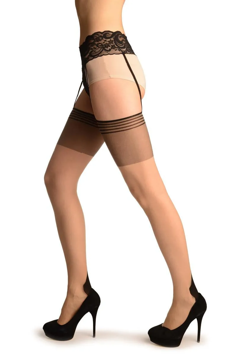 Beige With Triple Seam & Attached Underwear, Belt