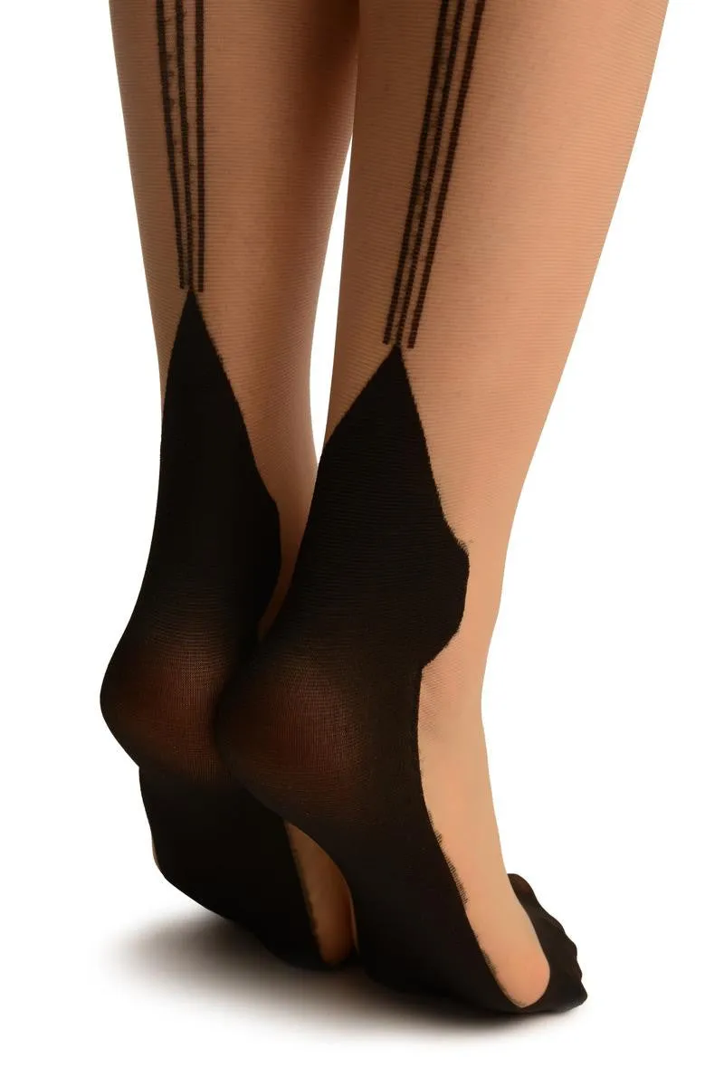 Beige With Triple Seam & Attached Underwear, Belt