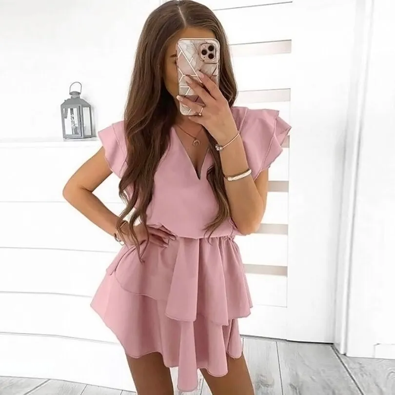 Drapery Flowy Mini Dress