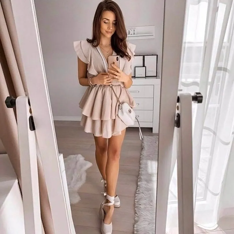 Drapery Flowy Mini Dress