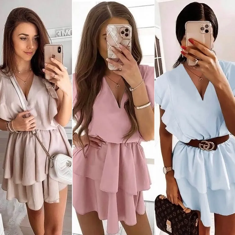 Drapery Flowy Mini Dress