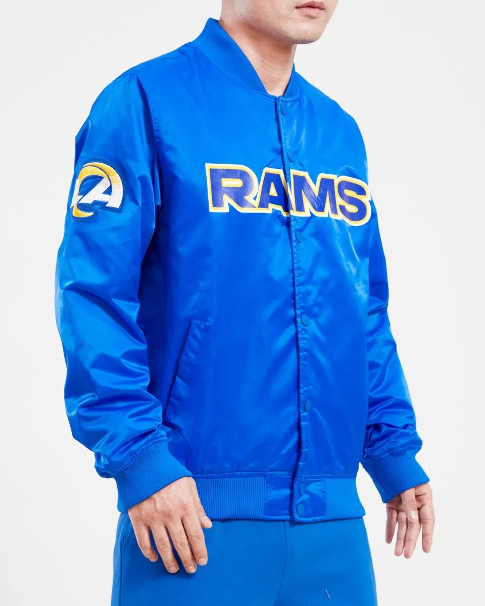 NFL LOS ANGELES RAMS BIG LOGO MEN'S SATIN JACKET (ROYAL BLUE)