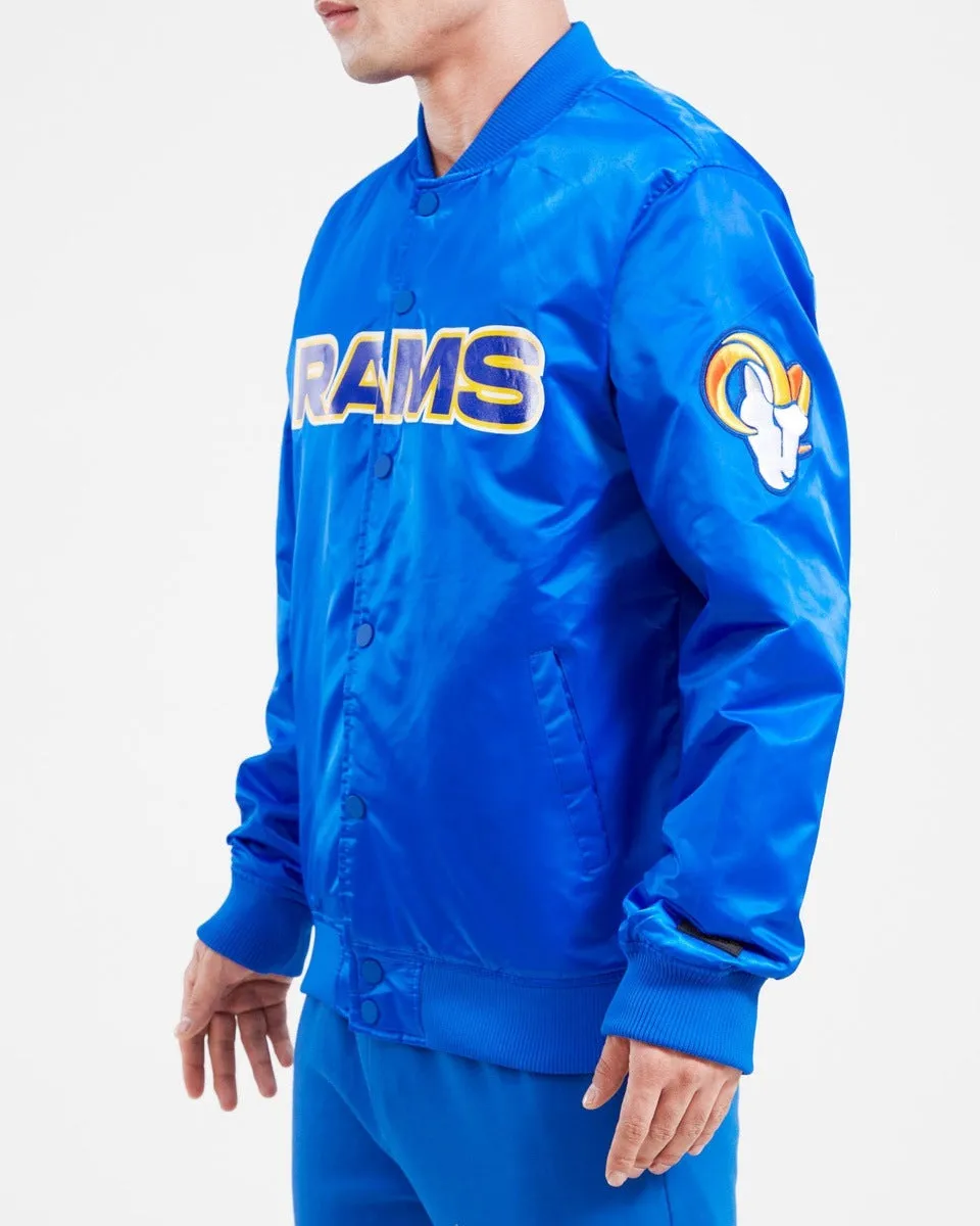 NFL LOS ANGELES RAMS BIG LOGO MEN'S SATIN JACKET (ROYAL BLUE)