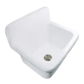 Persepolis Galley 22-Inch Ceramic Wall Mount Single Bowl Utility Sink