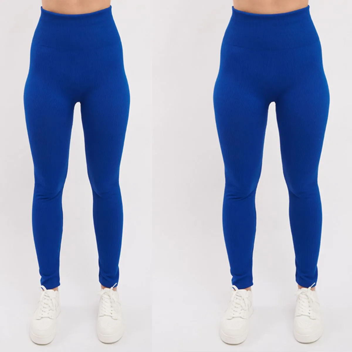 Plain Ribbed Elasticated Waistband Legging_GRWO
