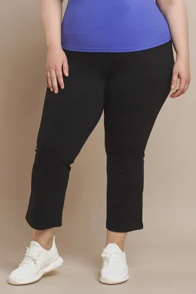 Plus Size Women's Ultra Soft High Waisted Flared Yoga Capris