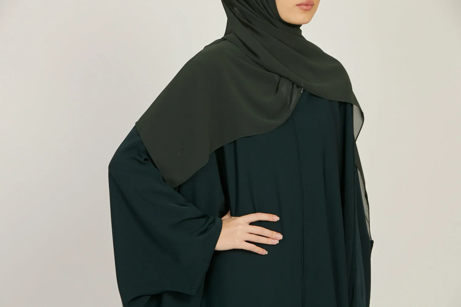 Premium Open Farasha - Deep Forest Green