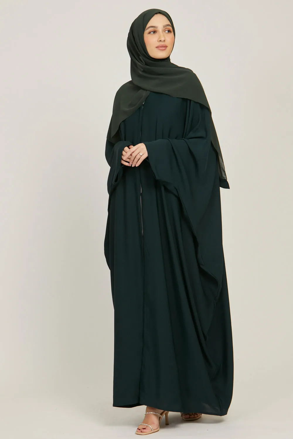 Premium Open Farasha - Deep Forest Green