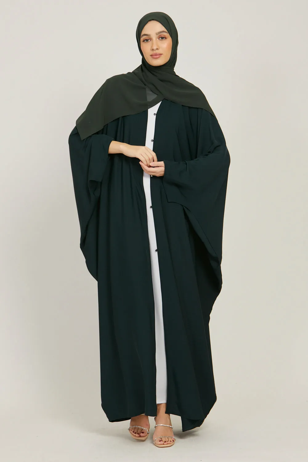Premium Open Farasha - Deep Forest Green