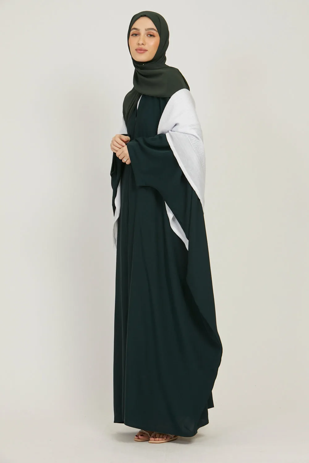 Premium Open Farasha - Deep Forest Green