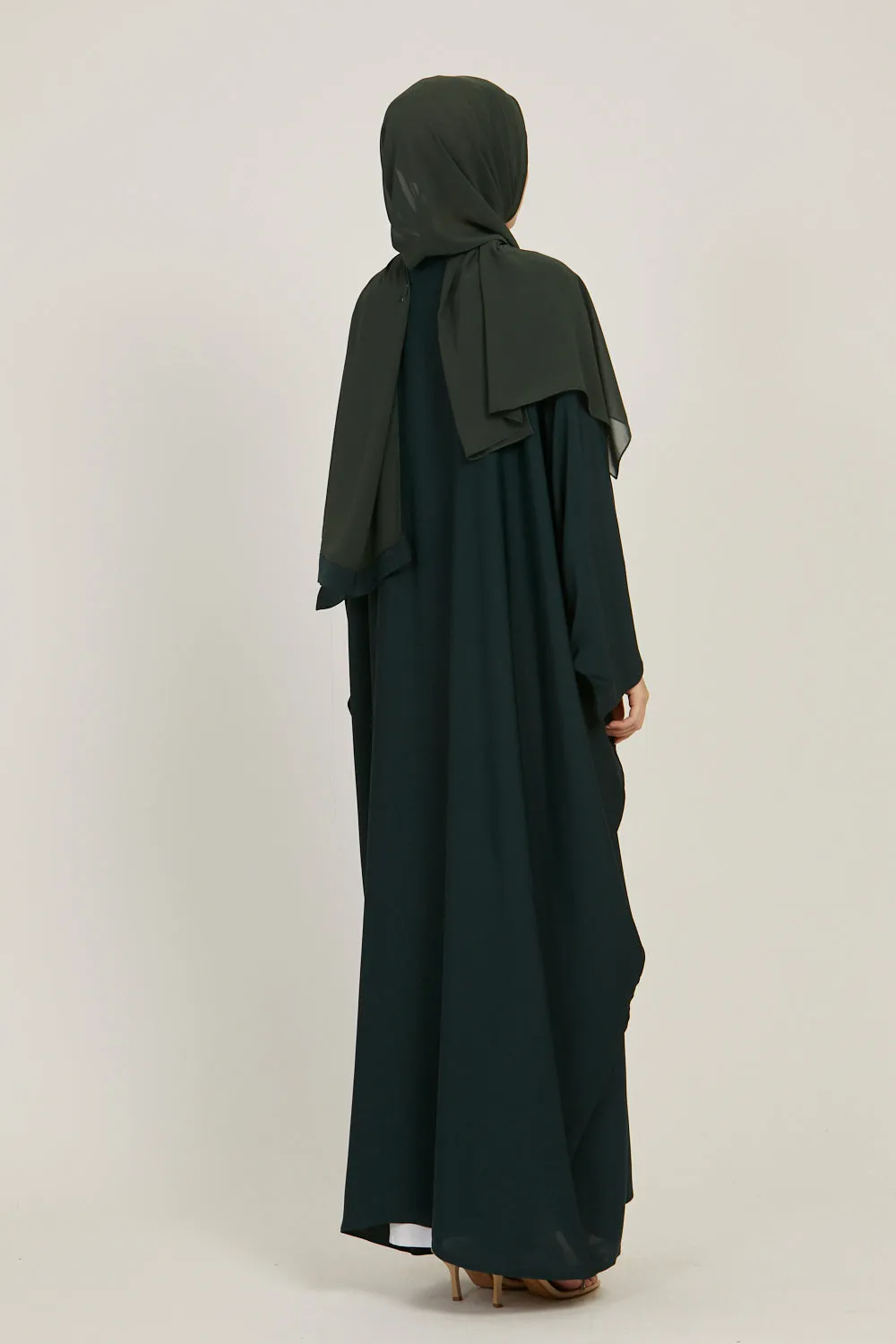 Premium Open Farasha - Deep Forest Green