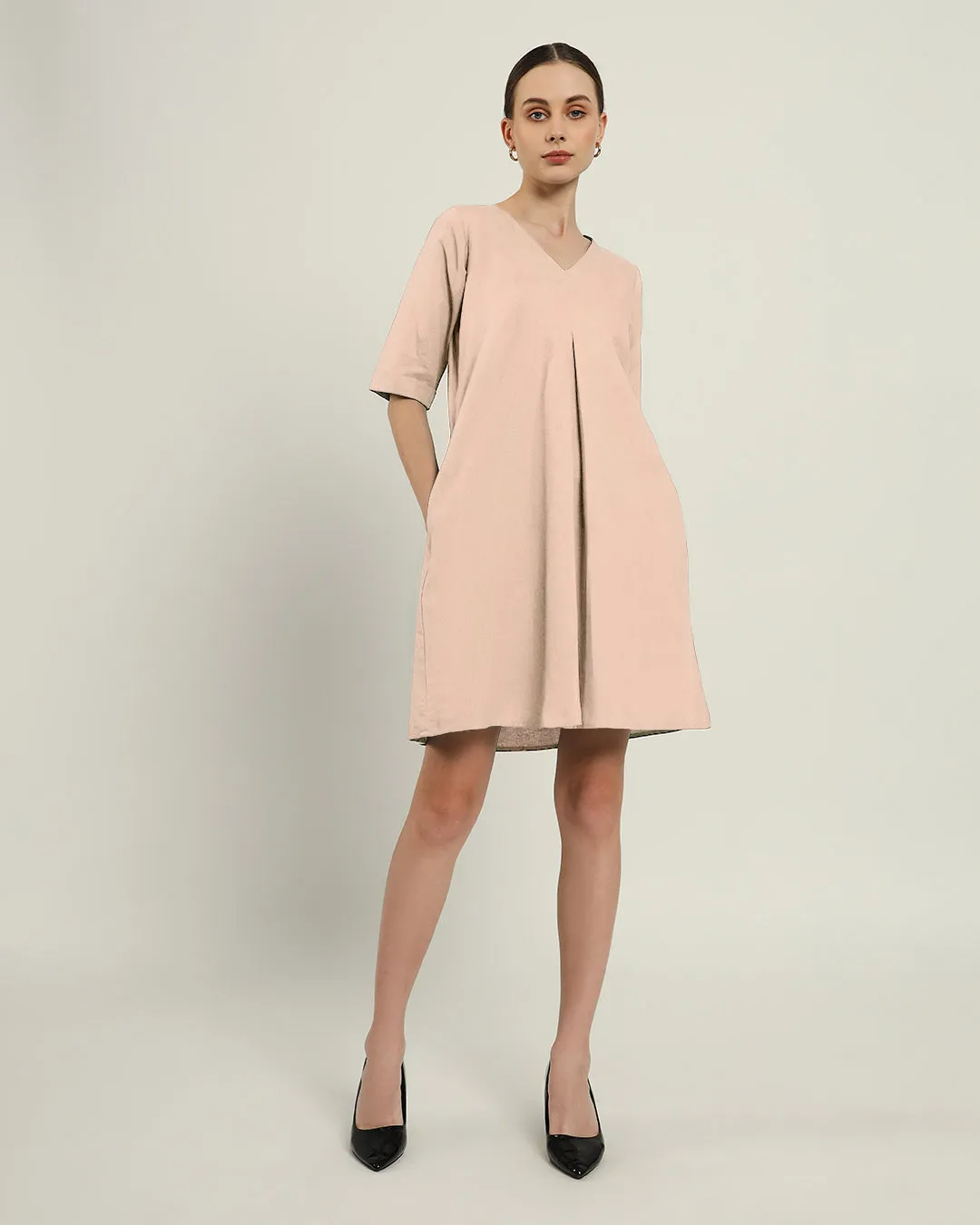 The Giza Daisy Bisque Linen Dress