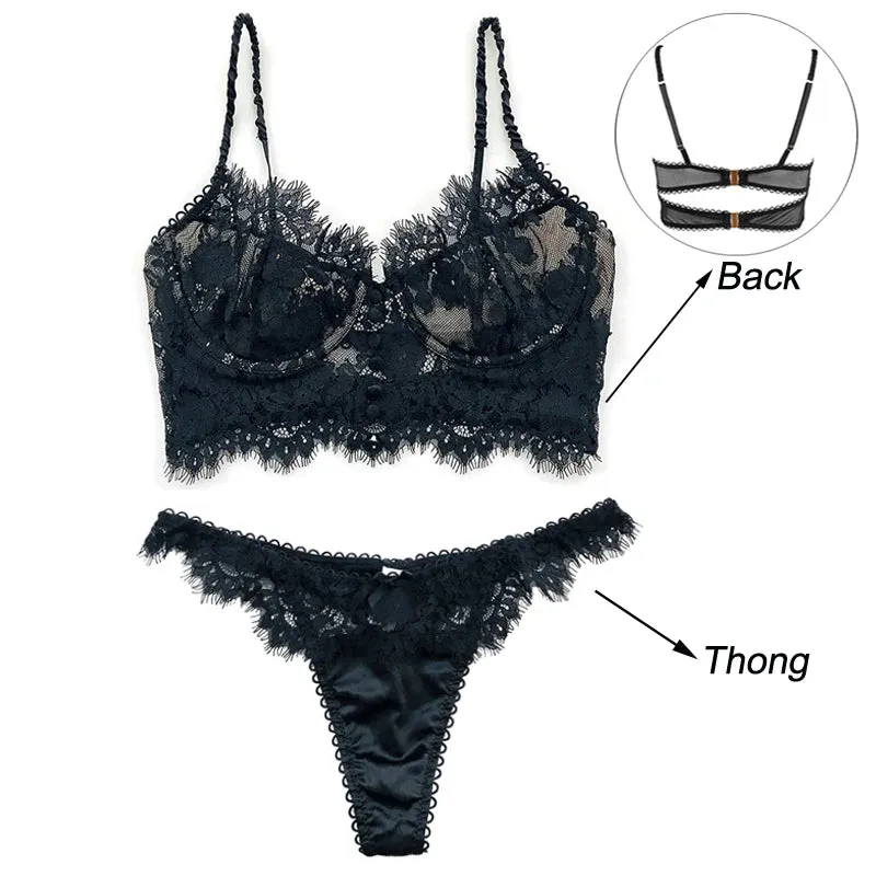 Ultra Thin Lace Underwear Set