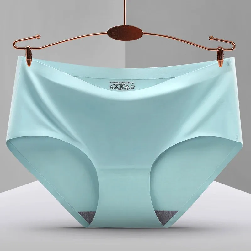 Women's underwear Ice silk cotton antibacterial  briefs  lingerie female casual Girls panties ladies underpants Plus-size XXL