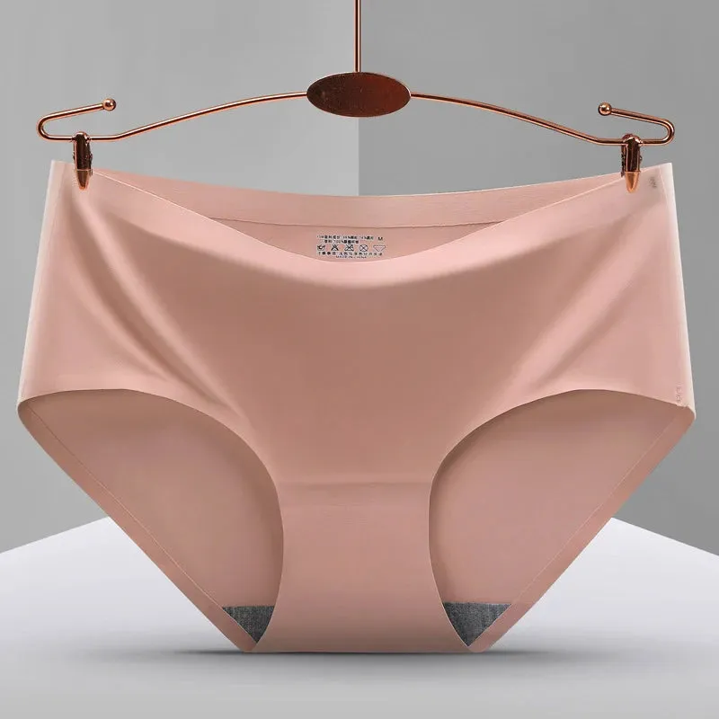 Women's underwear Ice silk cotton antibacterial  briefs  lingerie female casual Girls panties ladies underpants Plus-size XXL