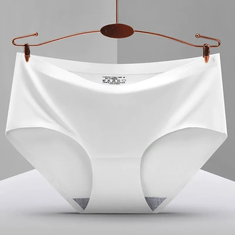 Women's underwear Ice silk cotton antibacterial  briefs  lingerie female casual Girls panties ladies underpants Plus-size XXL